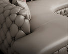 Curved Button Tufted Leather Sectional Sofa / Ruchi