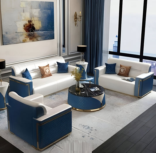 3 Piece Leather Sofa Set For Living Room / Ruchi