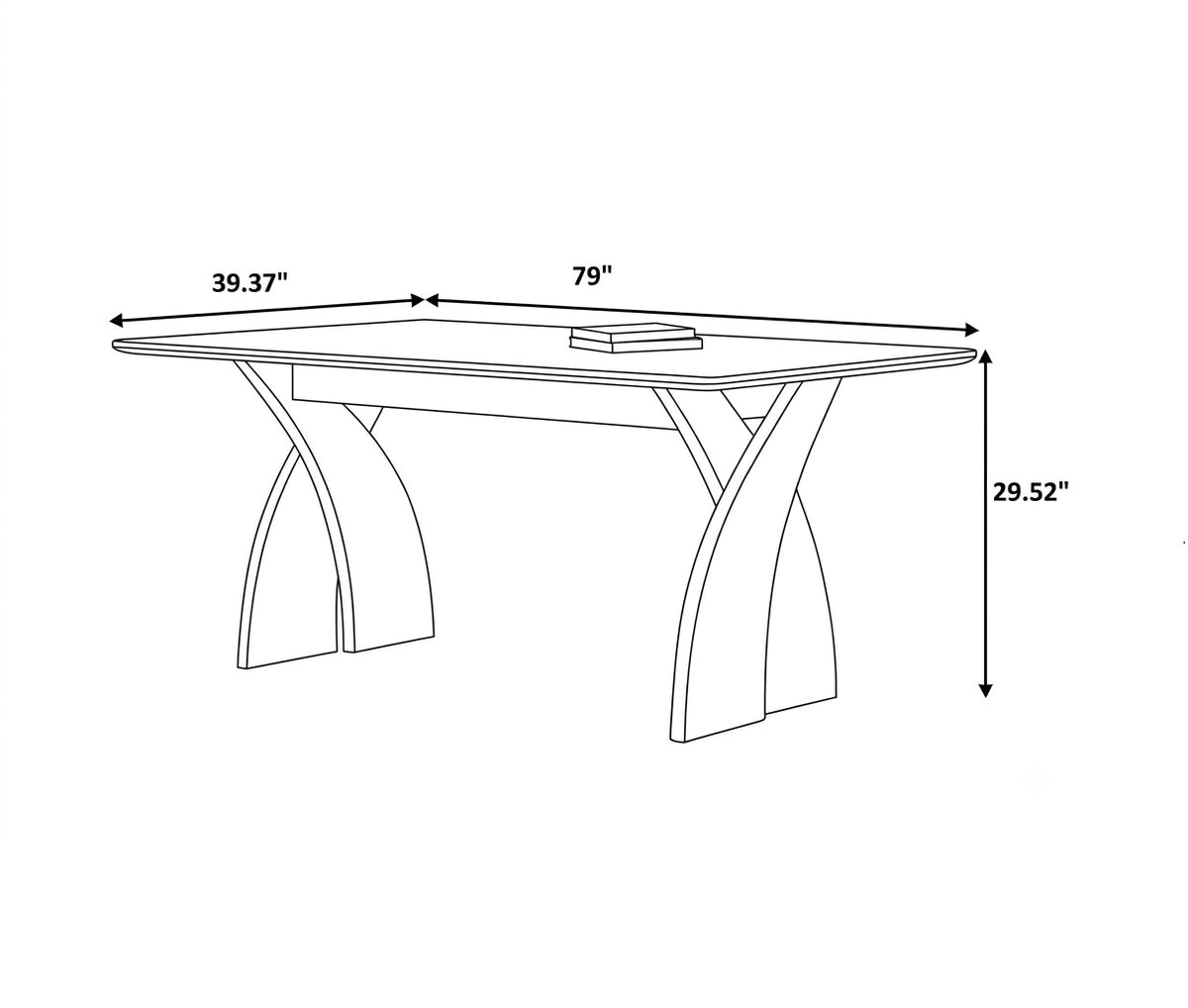 Minimalist Rectangular Marble Top Dining Table Set / Ruchi