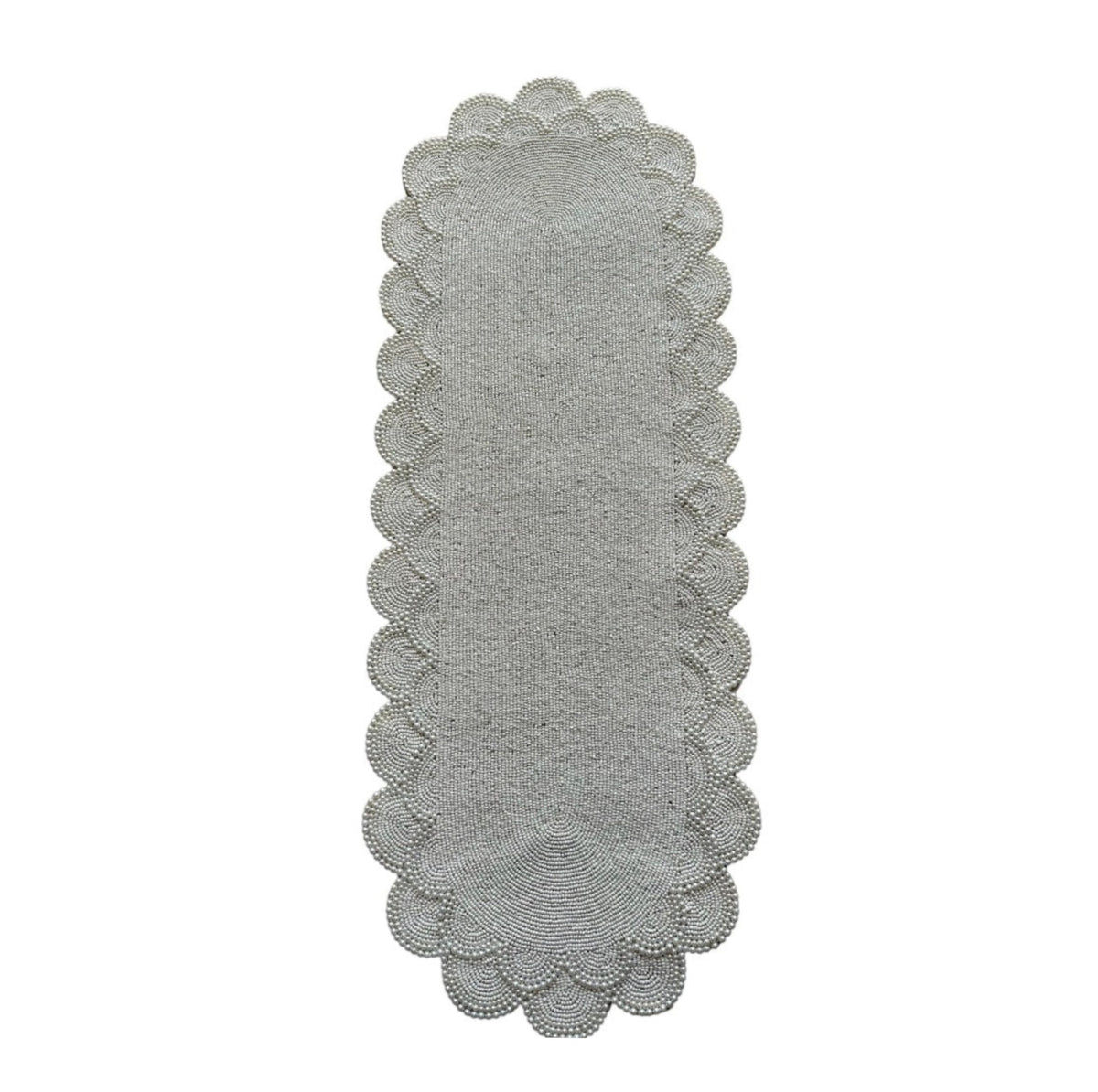 Elegant Grey Pearl Table Runner / Ruchi