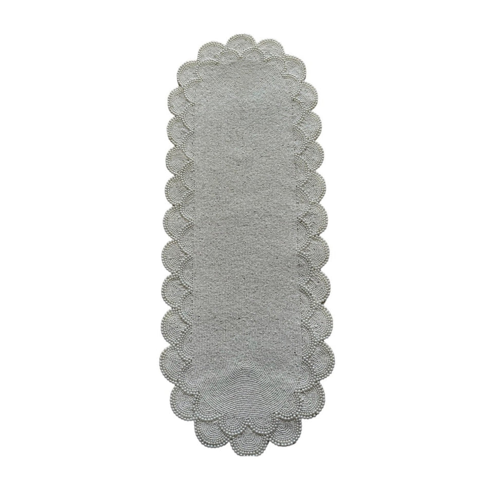 Elegant Grey Pearl Table Runner / Ruchi