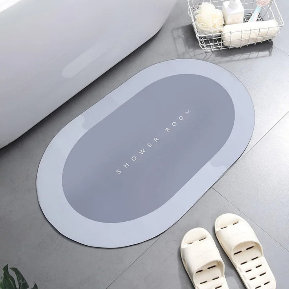 Anti Slip Stripped Oval Rubber Carpet Bathroom Mat / ruchi