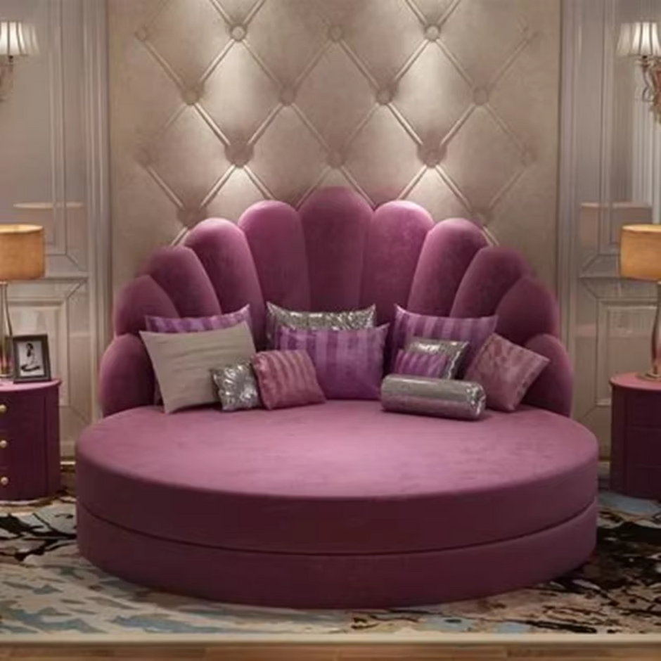 Luxury Velvet Round Bed / Ruchi