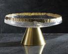 Golden Glass Top Fruit Bowl Stand / Ruchi