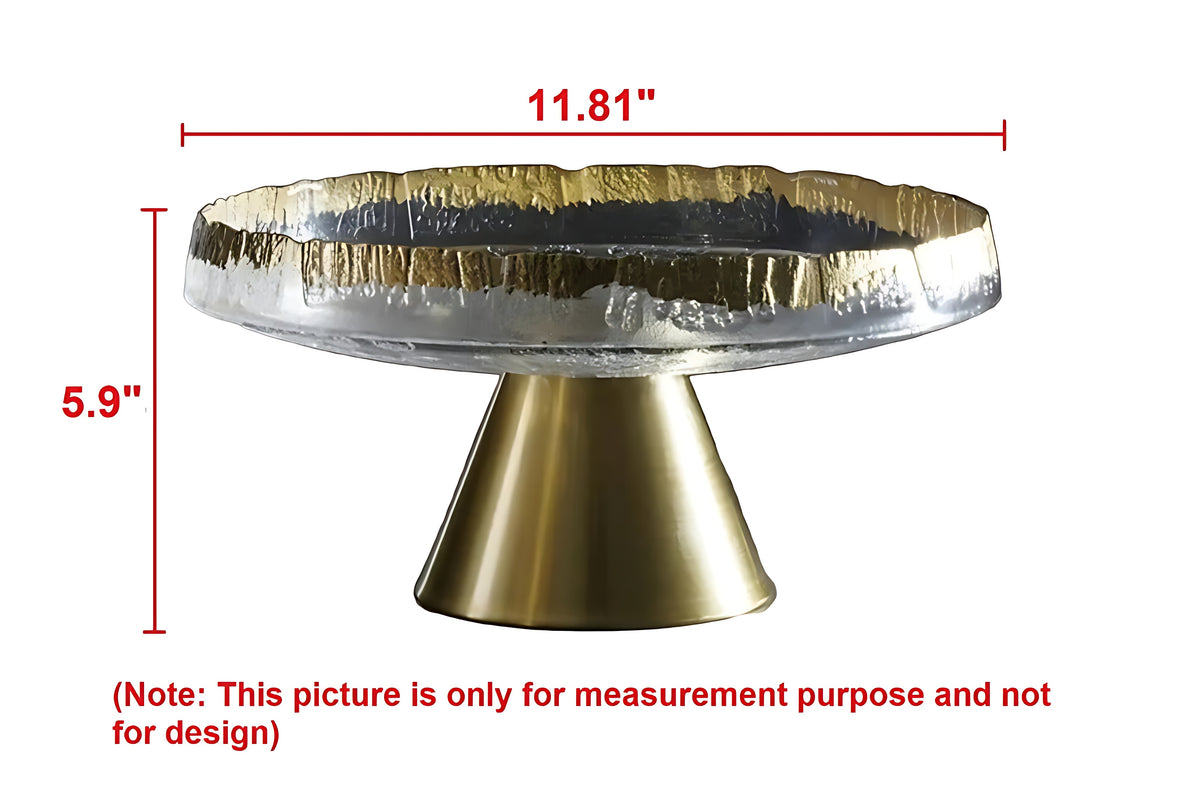 Golden Glass Top Fruit Bowl Stand / Ruchi