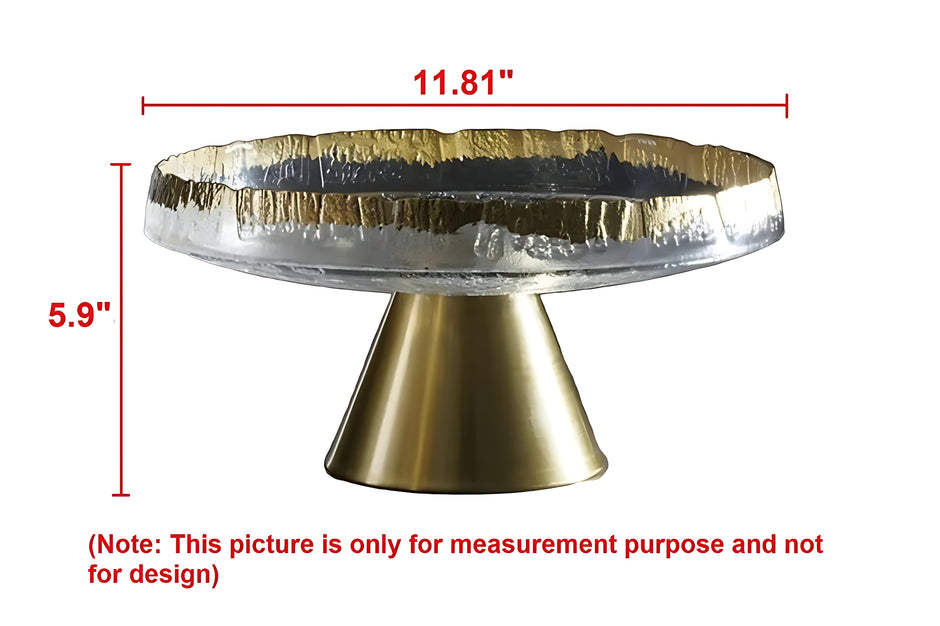 Golden Glass Top Fruit Bowl Stand / Ruchi