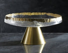 Golden Glass Top Fruit Bowl Stand / Ruchi
