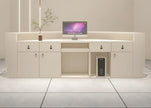 Modern LED Curved Wooden Reception Desk / Ruchi