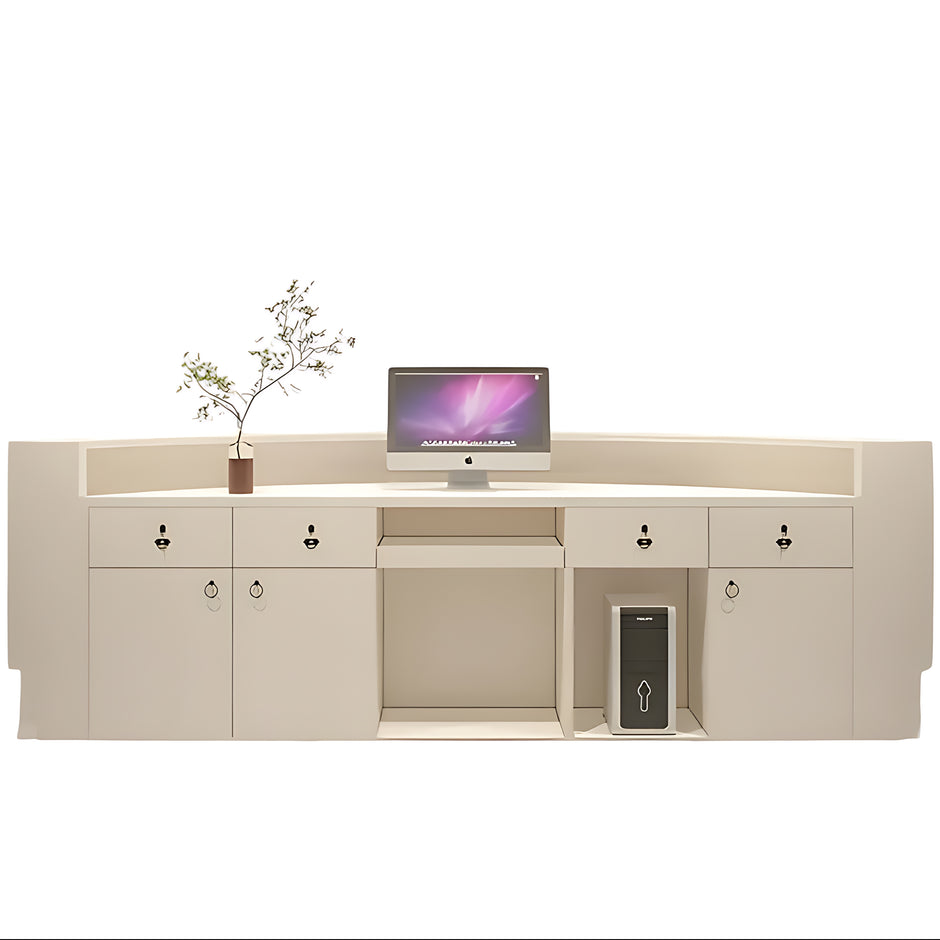 Modern LED 105 Inch Curved Wooden Reception Desk / Ruchi 