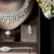 Leaf Style Crystal Metal Necklace Set / Ruchi 