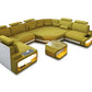 U-shaped LED Leather Sectional Sofa