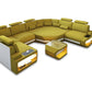 U-shaped LED Leather Sectional Sofa
