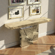 Modern Marble Looking Metal Accent Table / Ruchi