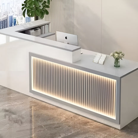 Modern Wooden LED Reception Desk / Ruchi