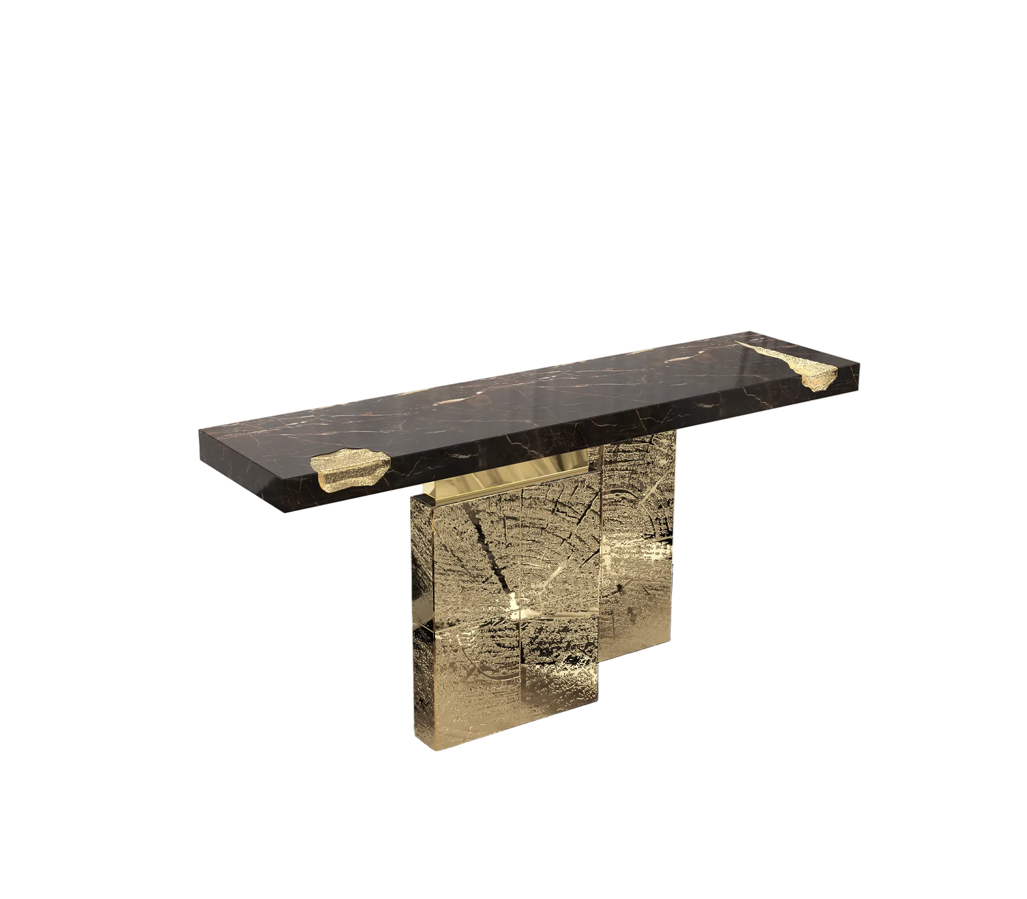 Modern Marble Looking Metal Accent Table