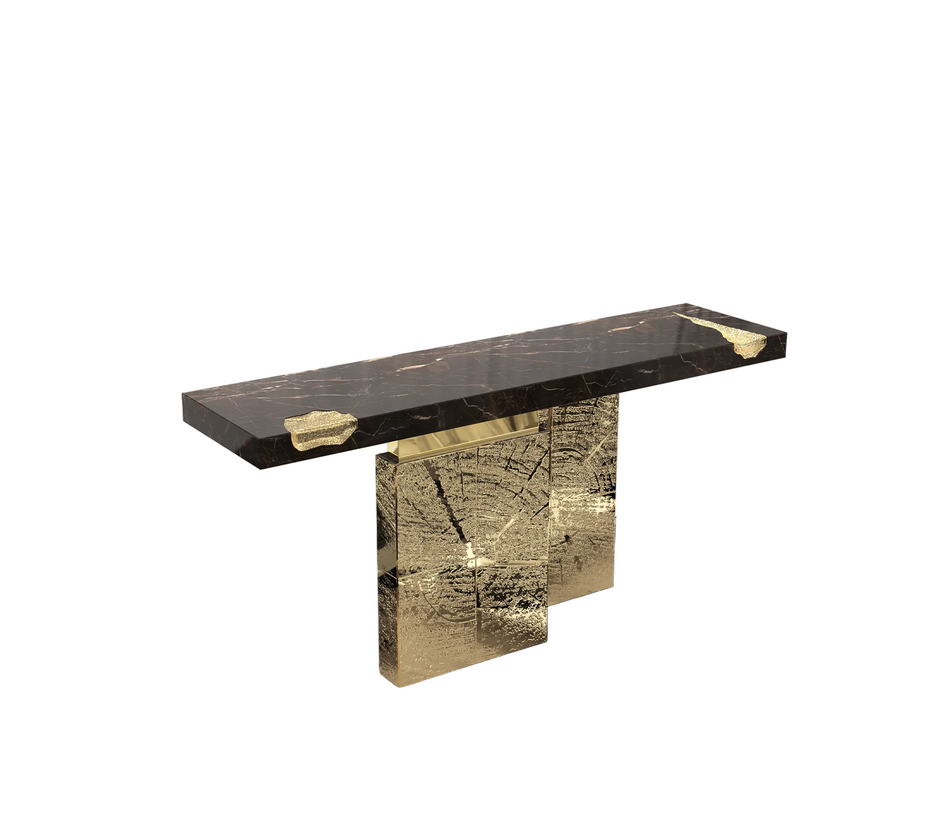 Modern Marble Looking Metal Accent Table