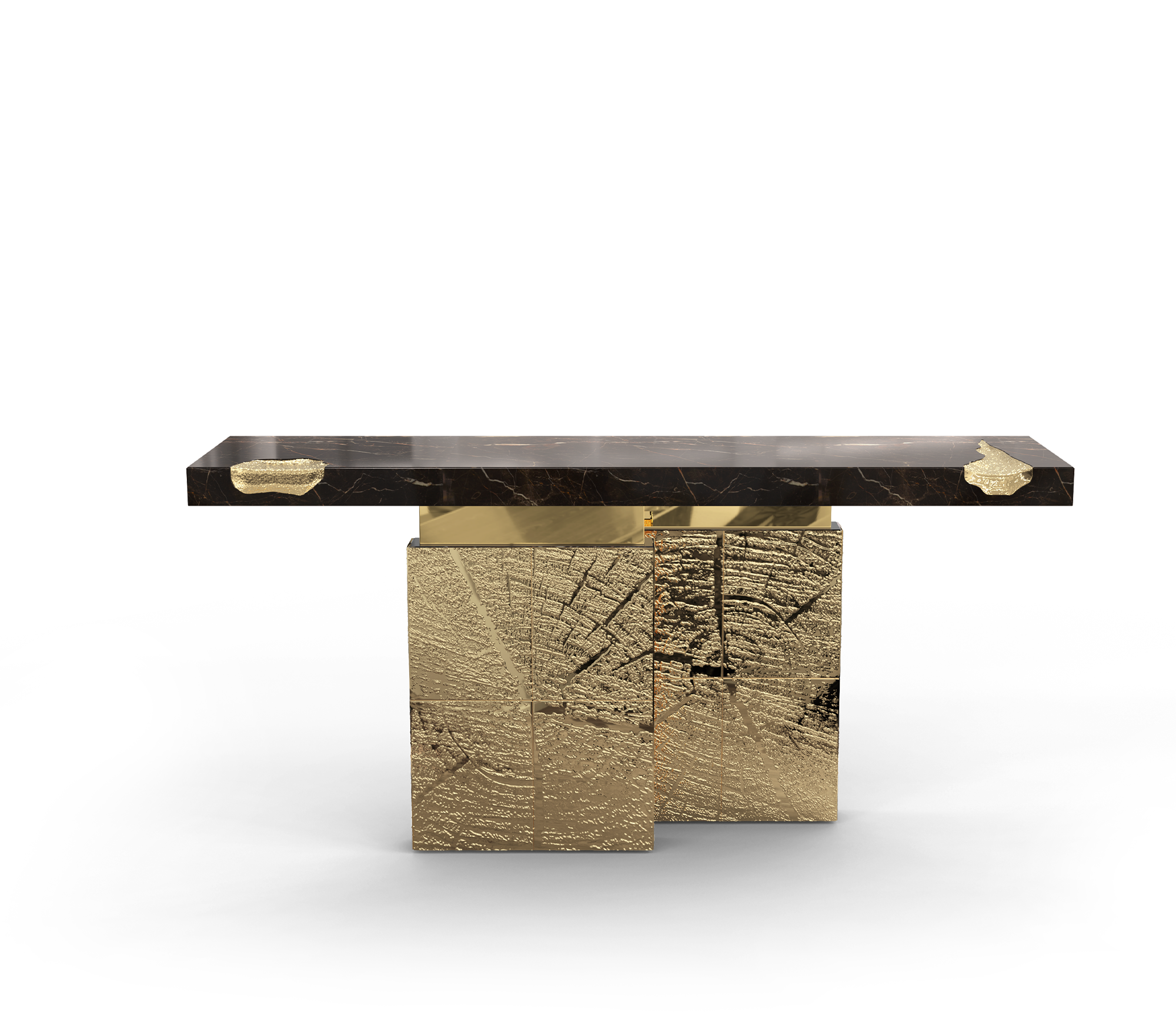 Modern Marble Looking Metal Accent Table
