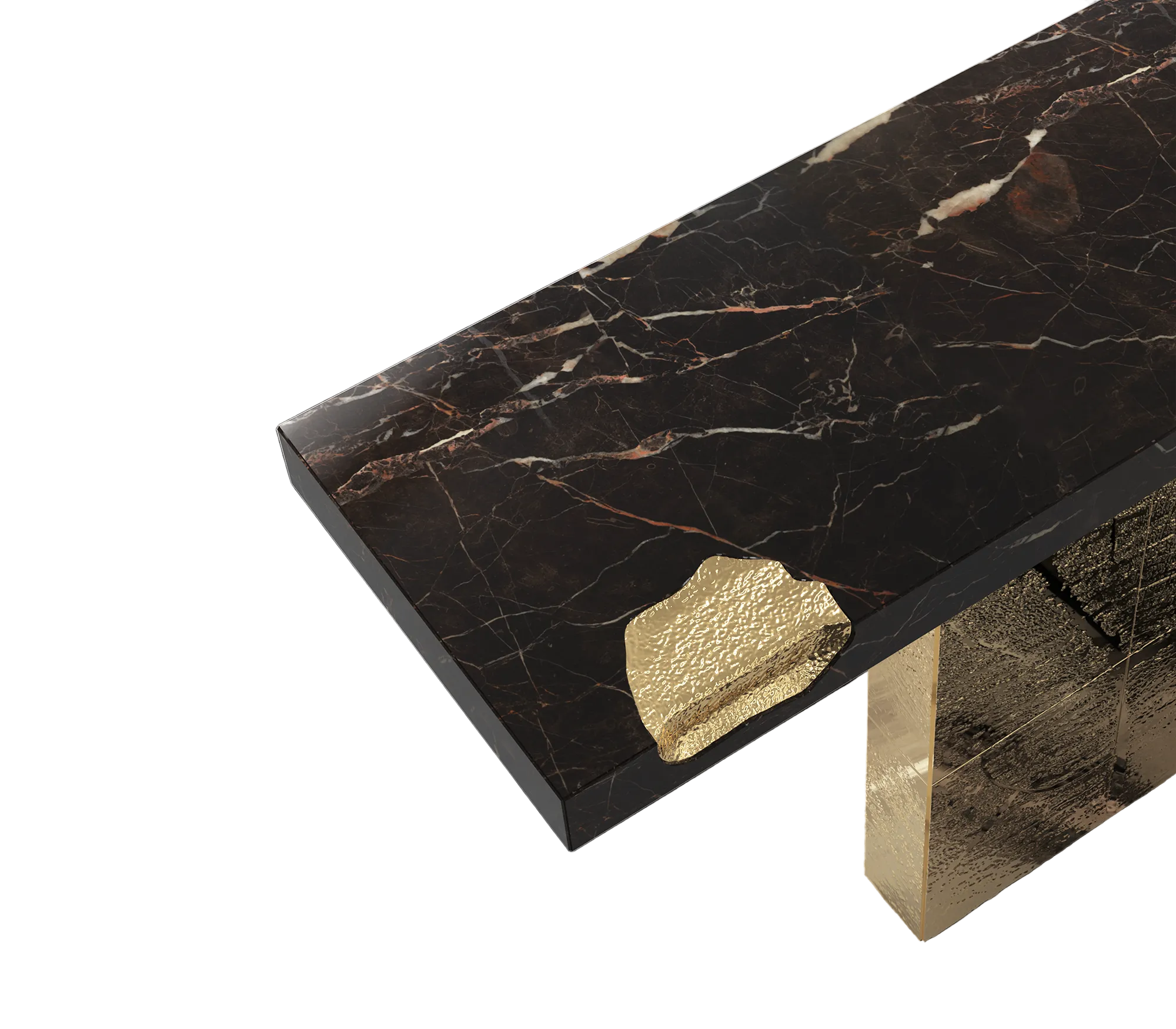 Modern Marble Looking Metal Accent Table