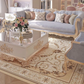 Europian Button-tuffted Fabric Sofa Set / Ruchi