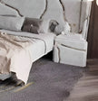 Golden Metallic Veins Design Velvet Bed