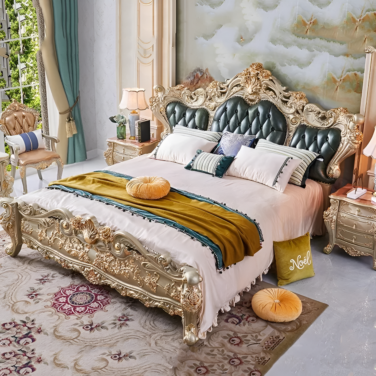 Luxury European Leather Bed / Ruchi