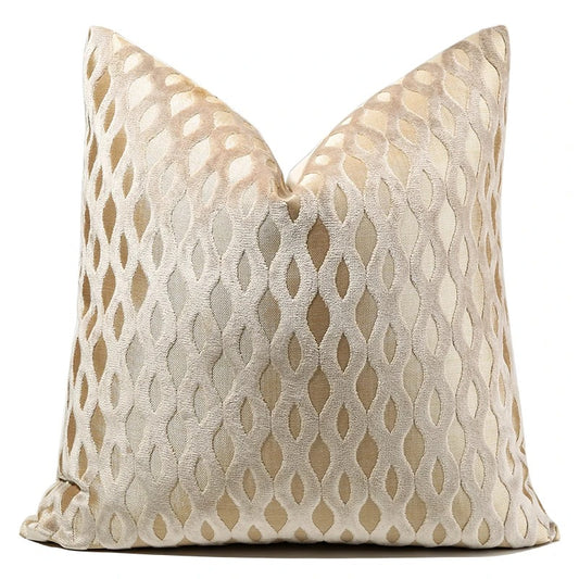 Elegant Popular Stripe Jacquard Gold Square Pillow Case / Ruchi