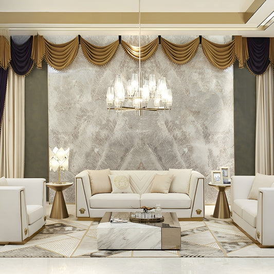 Royal Comfort Logo Designed 1-2-3 Fabric Sofa Set / Ruchi