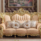 European Design Enchanting Button-Tufted Leather Sofa Set / Ruchi