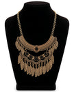 Alloy Black Bead Layered Statement Necklace / Ruchi