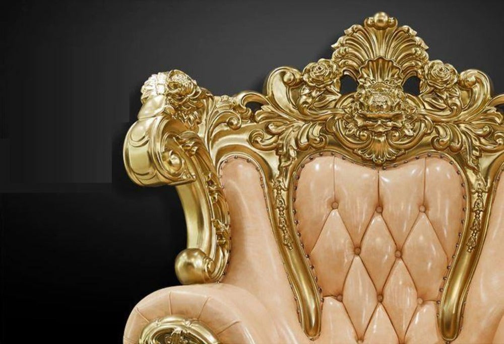 European Design Enchanting Button-Tufted Leather Sofa Set / Ruchi