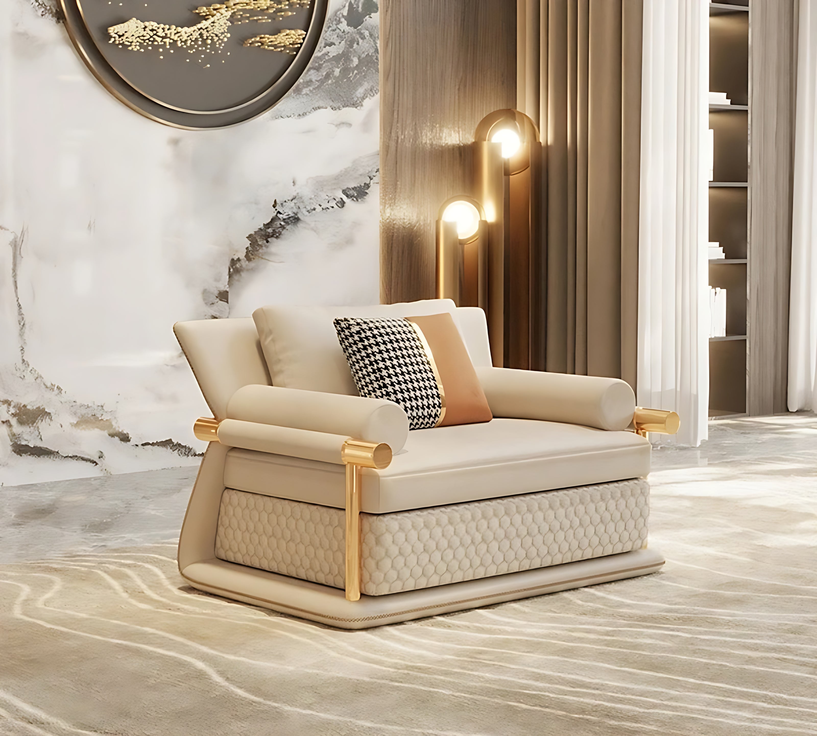3 Piece Leather Sectional Sofa Set / Ruchi
