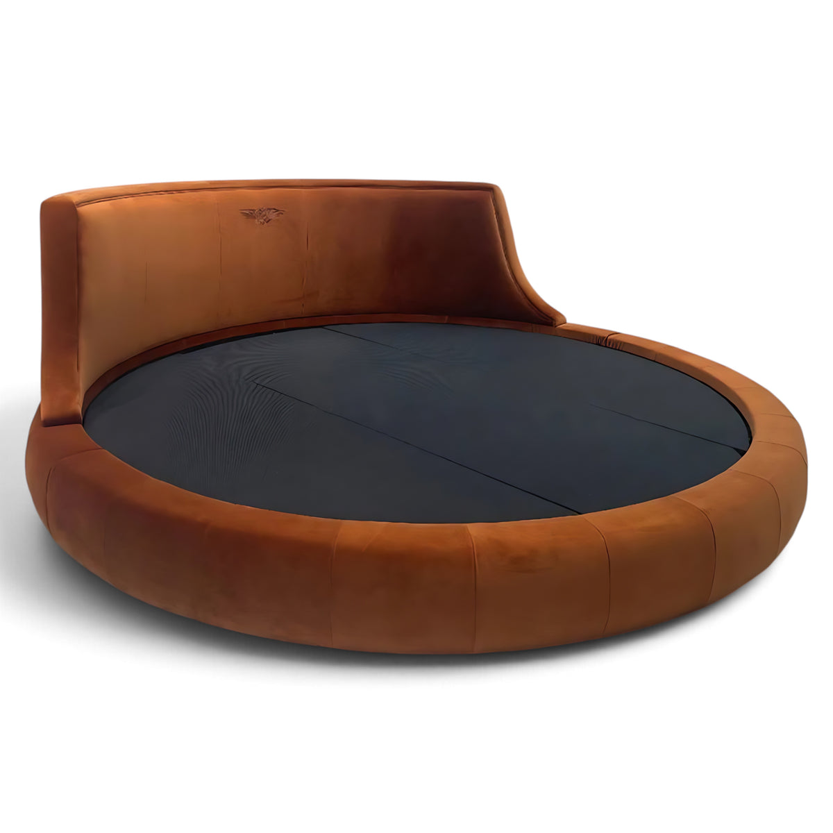 Modern Velvet Upholstered Round Bed / Ruchi