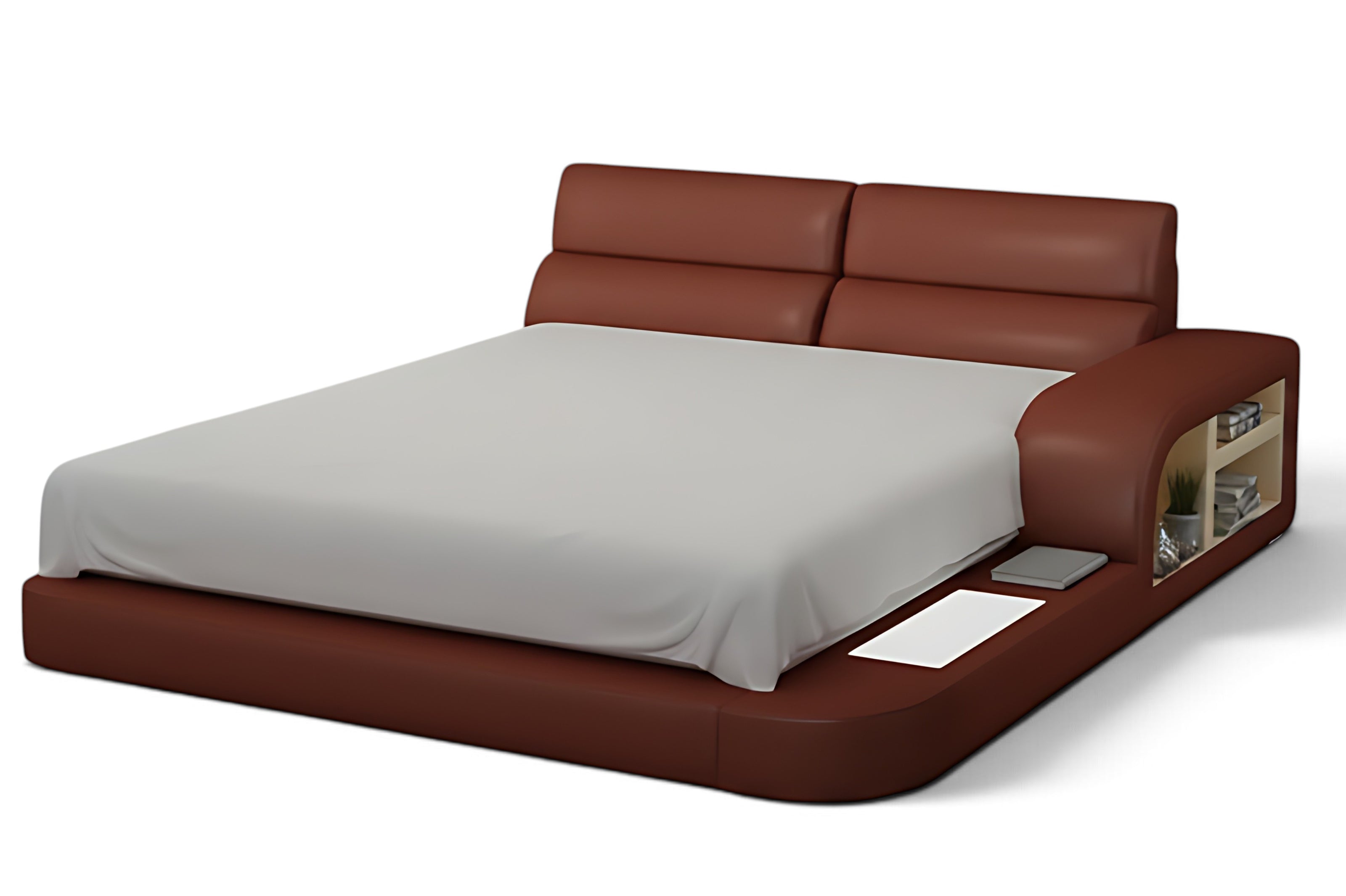 Modern LED Platform Leather Bed / Ruchi