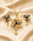 Multicolor Floral Blue Stone Necklace Set / Ruchi