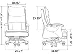 Modern Reclining Leather Office Chair With Footrest / Ruchi