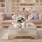 Europian Button-tuffted Fabric Sofa Set