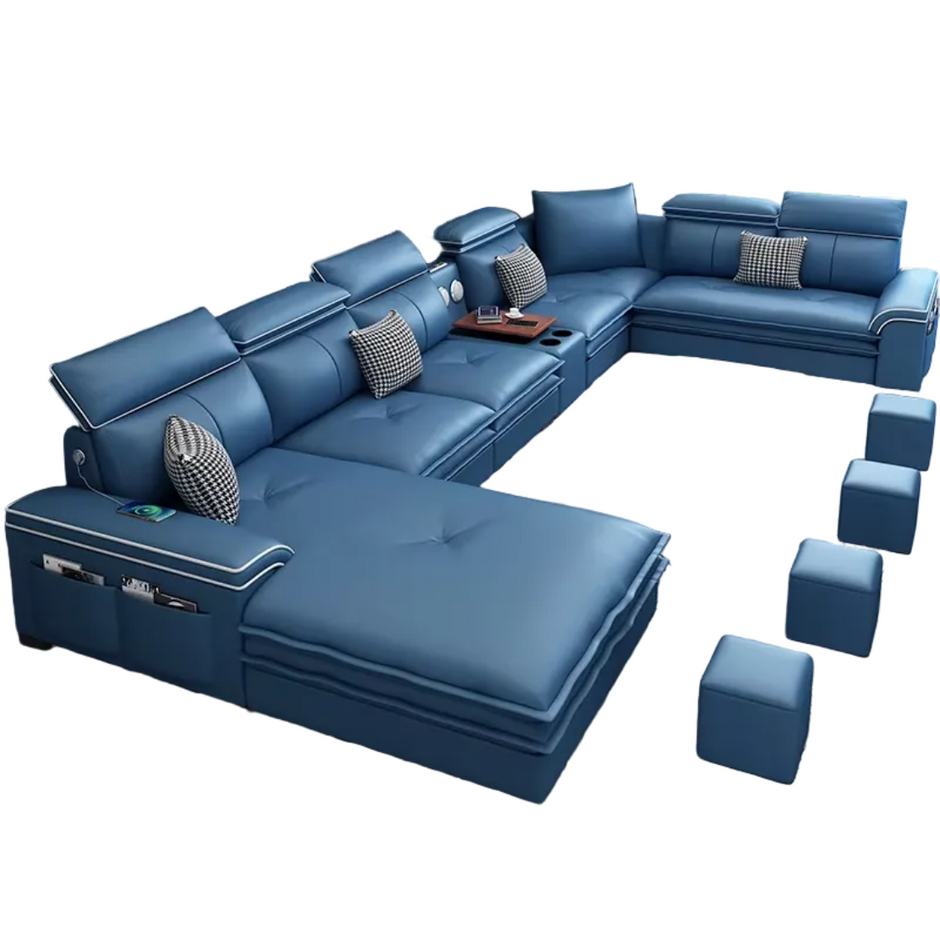 Relaxing U-Shaped Leather Sectional Sofa / Ruchi