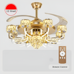 Remote Control LED Crystal Ceiling Fan Light