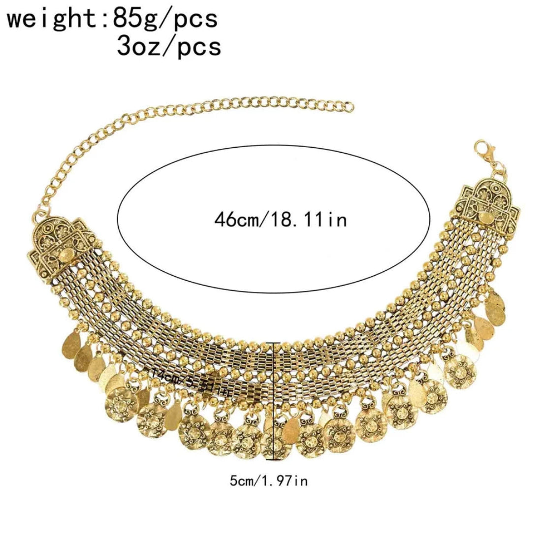 Traditional Rajasthani Metal Choker Necklace / Ruchi