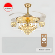 Remote Control LED Crystal Ceiling Fan Light