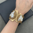 Modern Baroque Style Pearl Cuff Bracelet