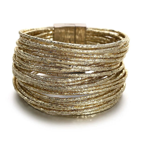 Charming Glittery Wrapped Leather Bracelet