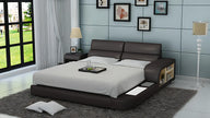 Modern LED Platform Leather Bed / Ruchi