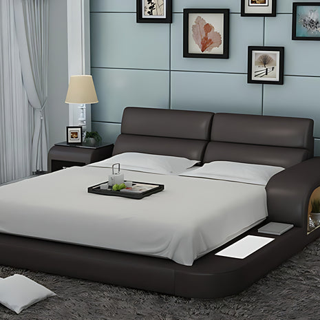 Modern LED Platform Leather Bed / Ruchi
