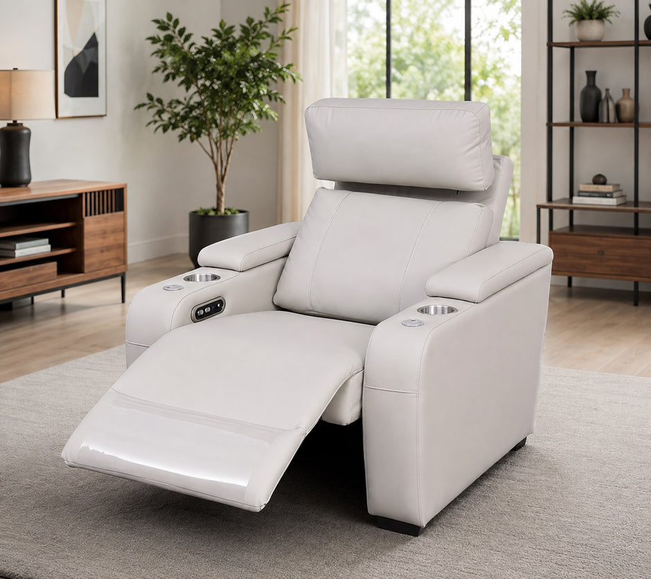 Multifunctional Theater LED Leather Power Recliner Sofa / Ruchi