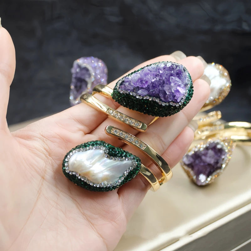 Spiral Pearl Cuff Bracelet For Women / Ruchi