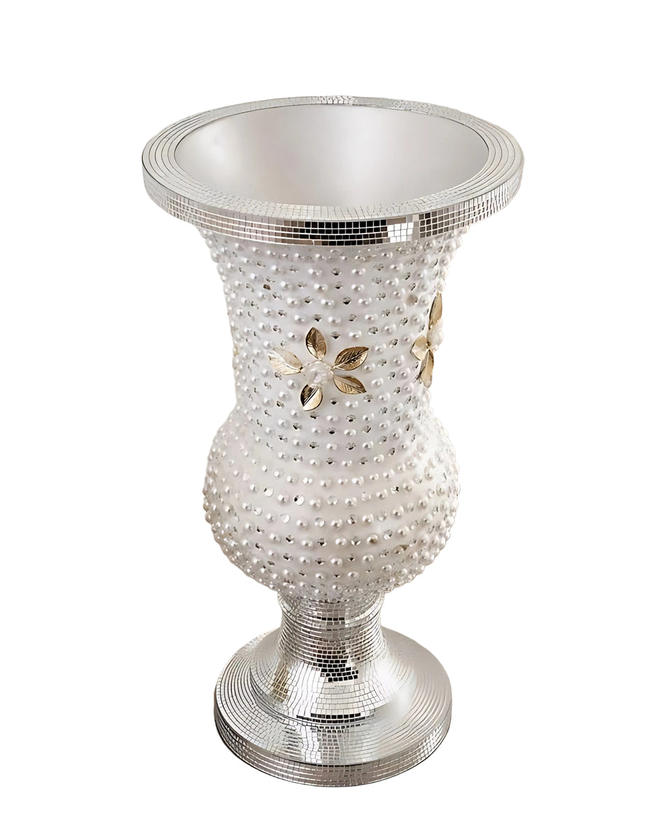 Pearl Crystal Ceramic Flower Vase / Ruchi
