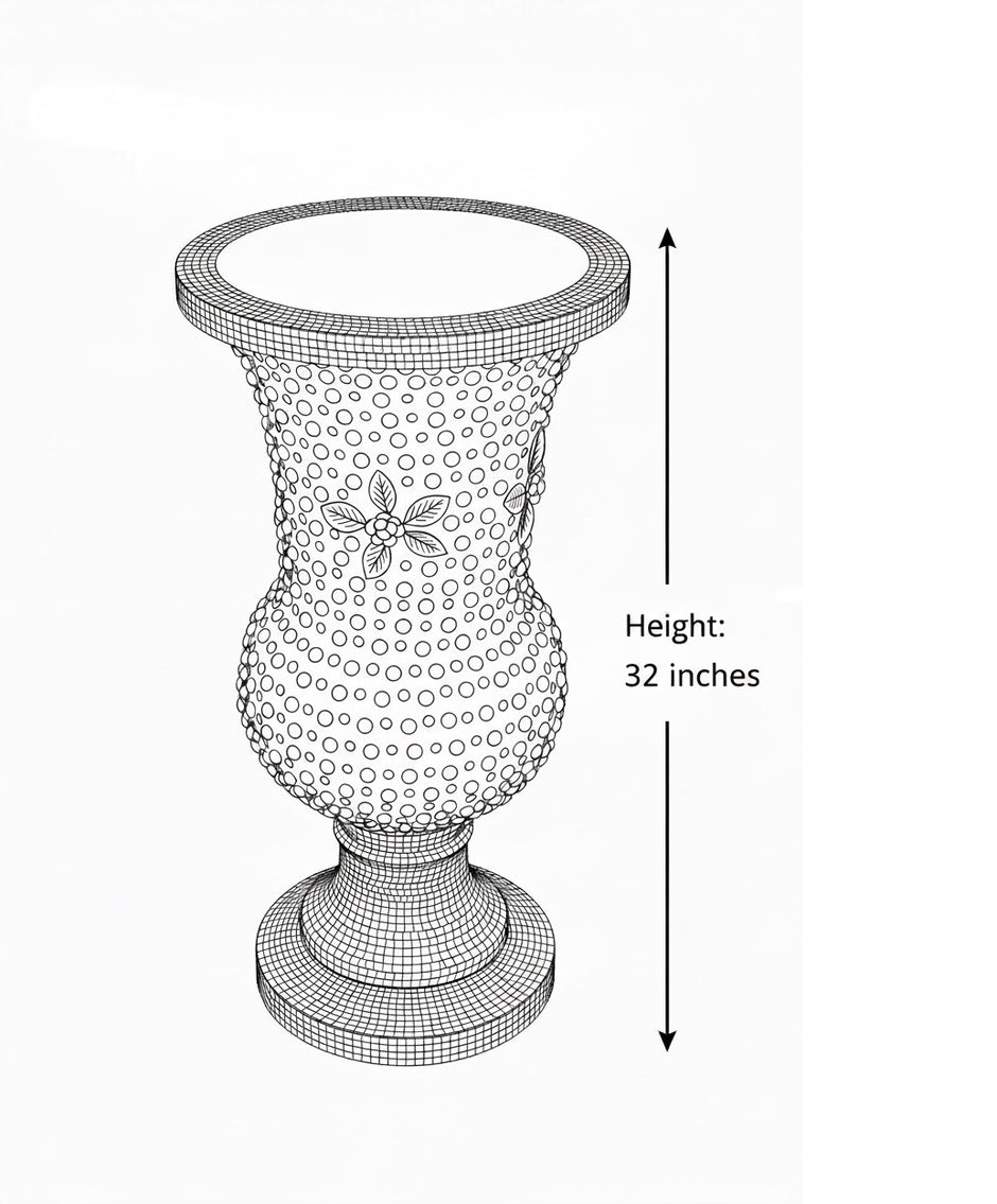 Pearl Crystal Ceramic Flower Vase / Ruchi