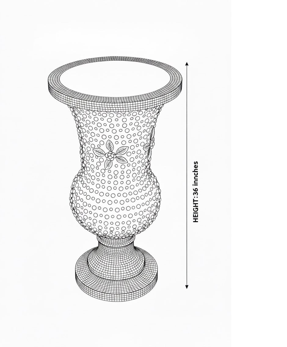 Pearl Crystal Ceramic Flower Vase / Ruchi