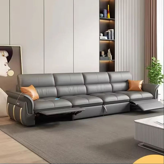 Multifunctional Dual Recliner Leather Sofa Bed / Ruchi